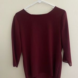 Barley Worn, Burgundy, Ann Taylor Blouse